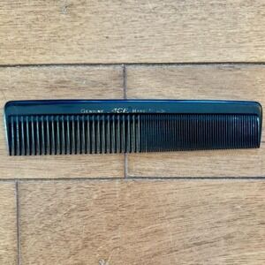 Vintage 1980s 80s 1990s 90s Classic ACE 7" Black Pocket Comb Hard Rubber
